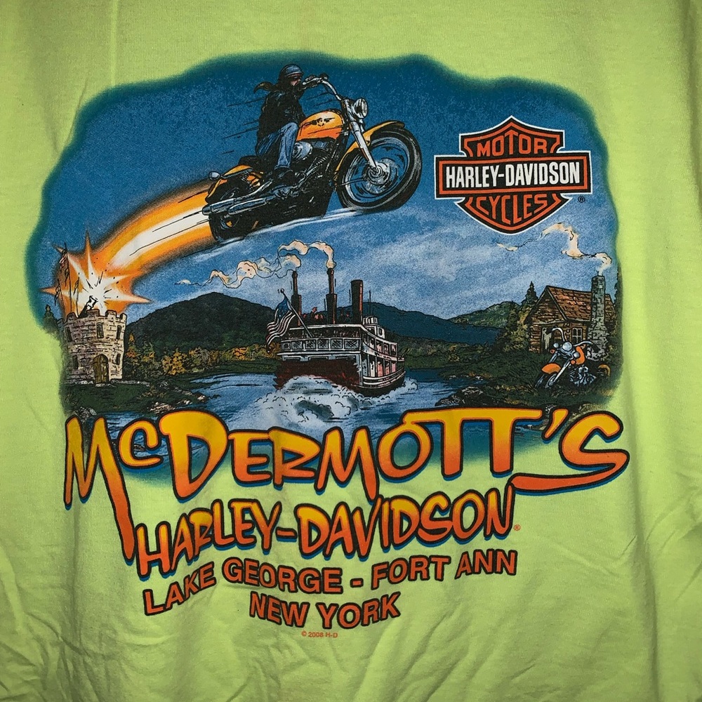 Fluorescent Harley Davison shirt Lake George - Picture 3 of 7